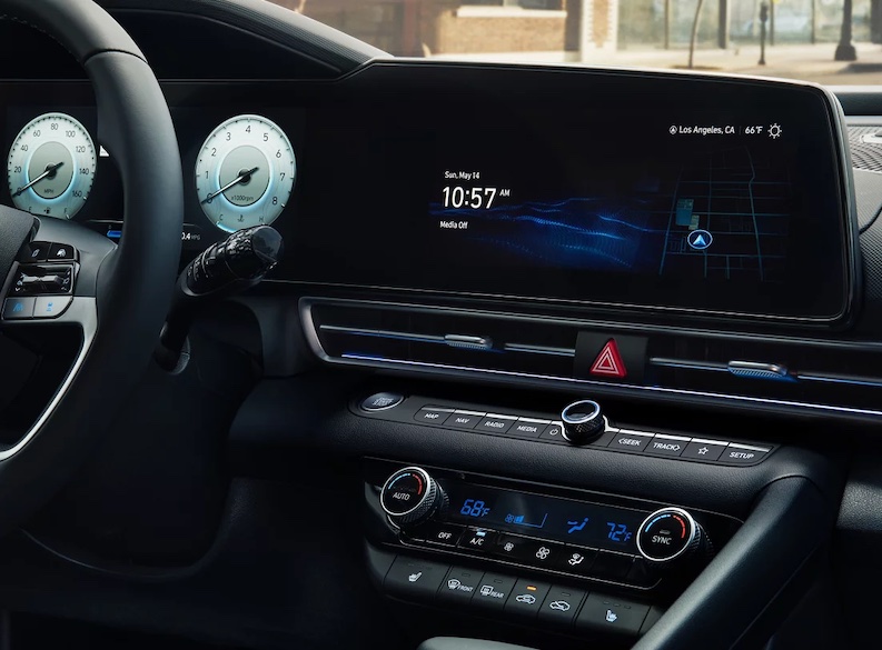 The 2026 Hyundai Elantra is a compact sedan available in six gas trims and three hybrid trims, starting at $22,625 MSRP.