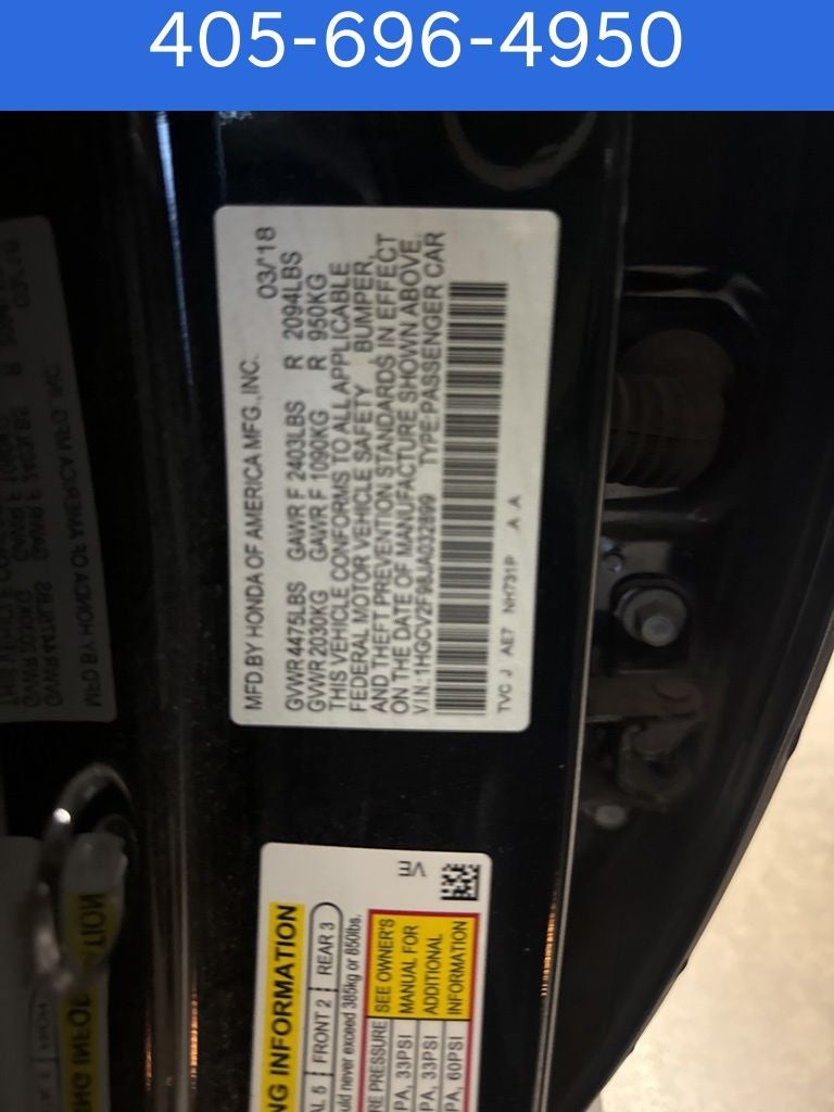 2018 Honda Accord Touring 2.0T