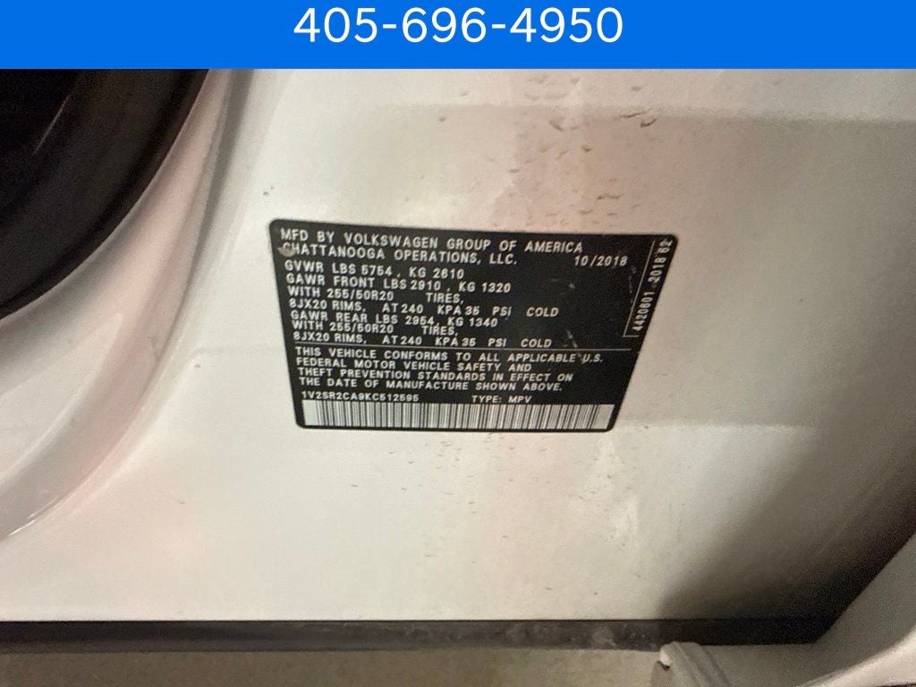 2019 Volkswagen Atlas 3.6L V6 SEL R-Line R-Line