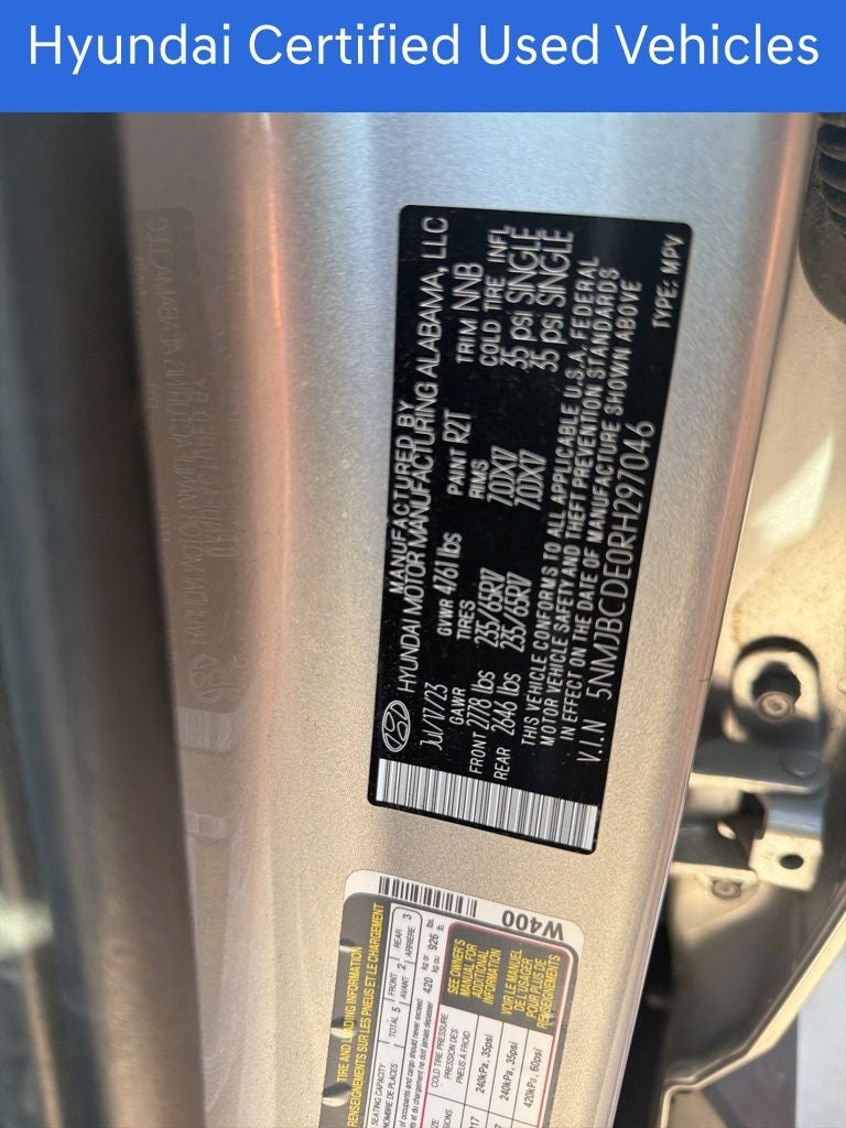 2024 Hyundai TUCSON SEL CERTIFIED