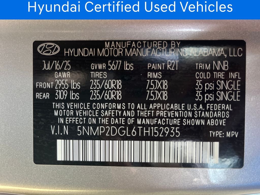 2026 Hyundai SANTA FE SEL CERTIFIED
