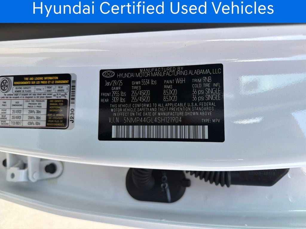 2025 Hyundai SANTA FE Limited CERTIFIED