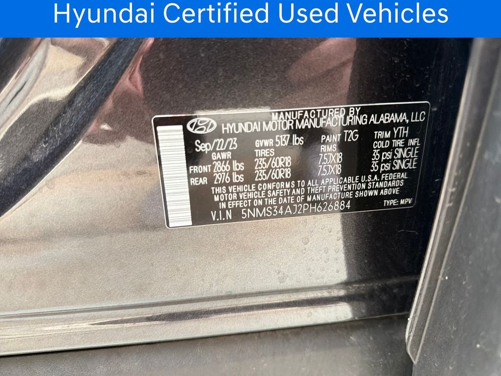 2023 Hyundai SANTA FE SEL CERTIFIED