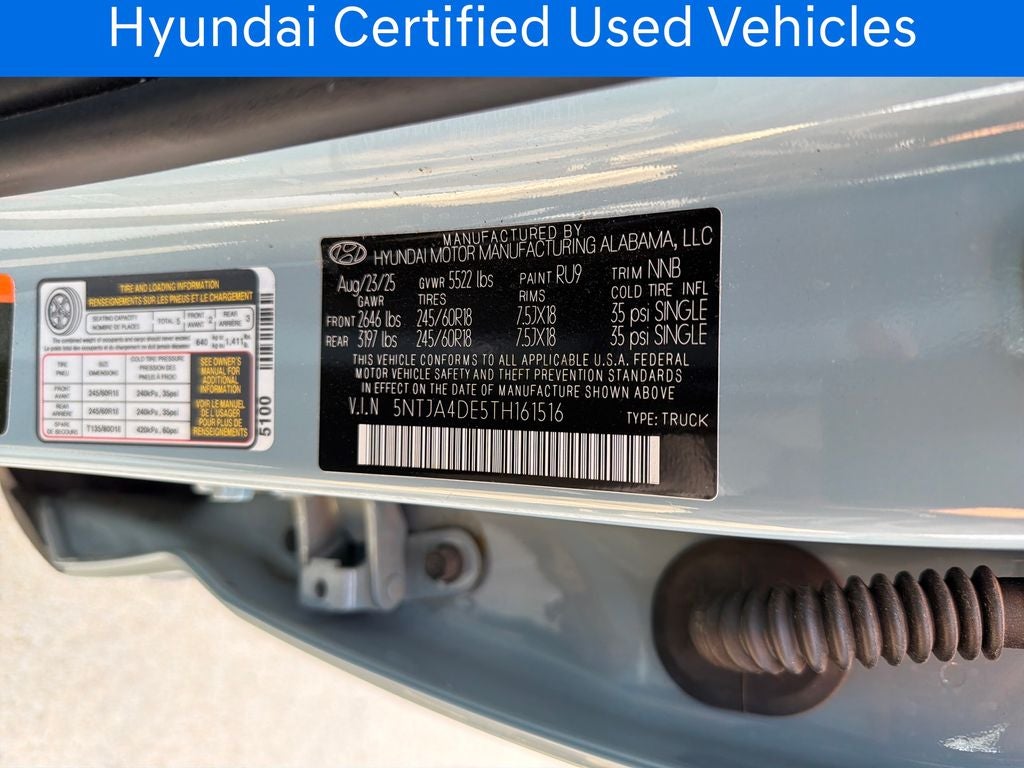 2026 Hyundai SANTA CRUZ SE CERTIFIED