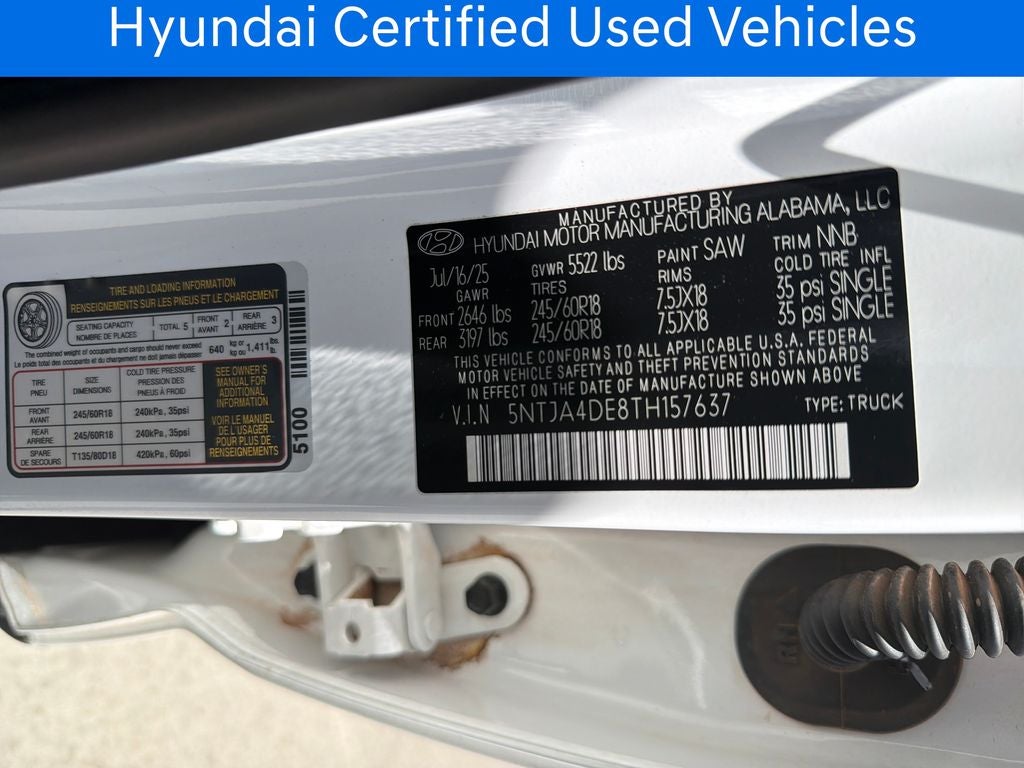 2026 Hyundai SANTA CRUZ SE CERTIFIED