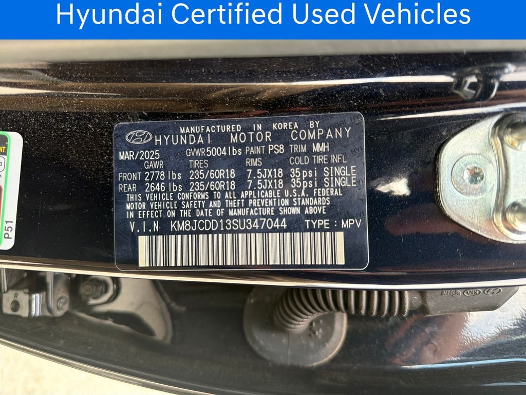 2025 Hyundai TUCSON HYBRID SEL Convenience CERTIFIED
