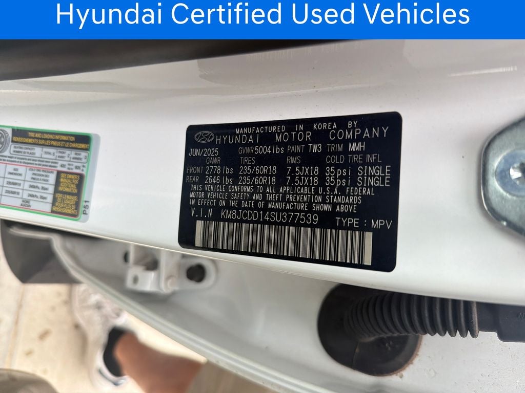 2025 Hyundai TUCSON HYBRID SEL Convenience CERTIFIED