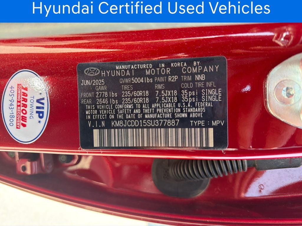 2025 Hyundai TUCSON HYBRID SEL Convenience CERTIFIED