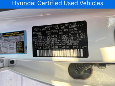 2021 Hyundai PALISADE SEL CERTIFIED