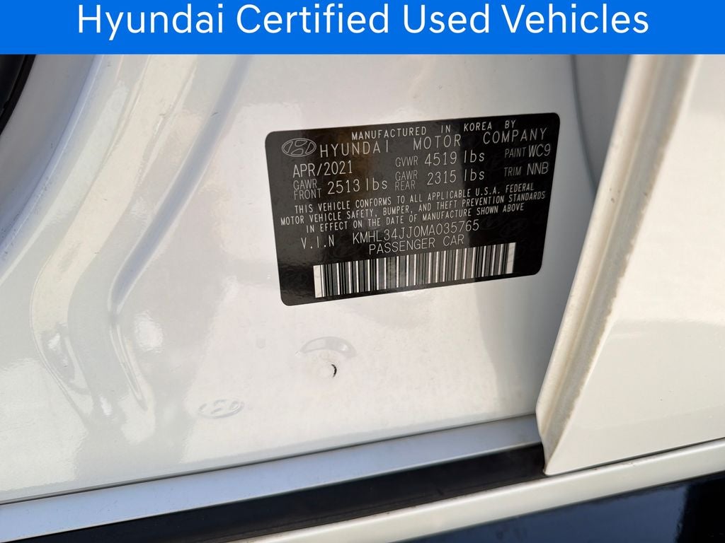 2021 Hyundai SONATA HYBRID SEL CERTIFIED