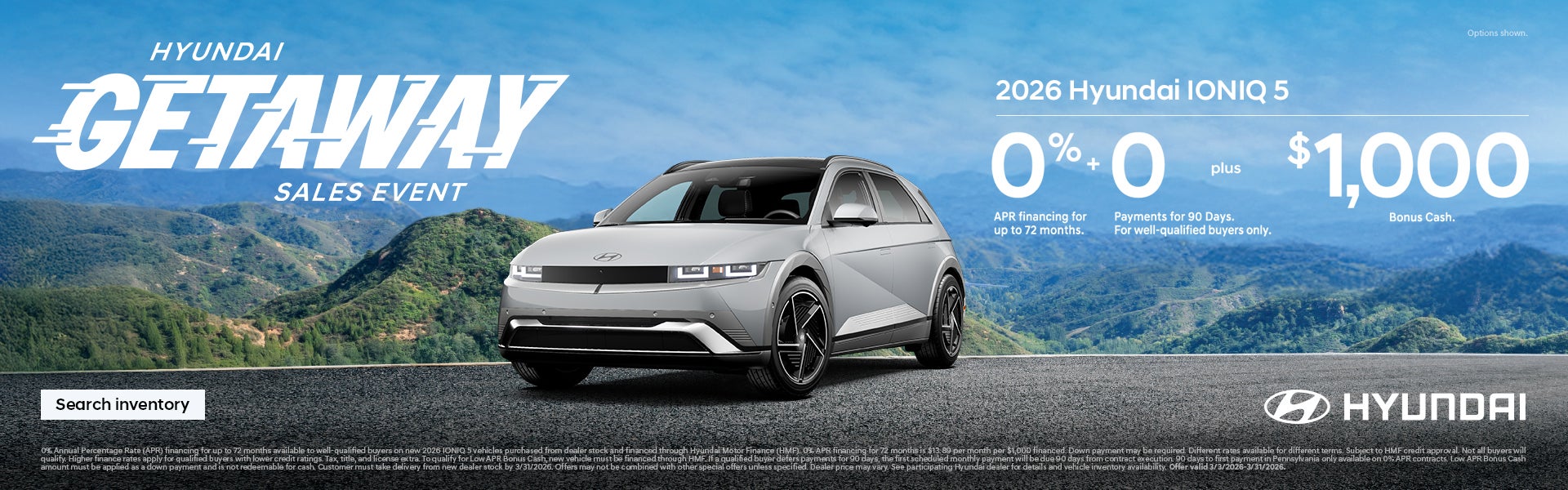 South-Central Hyundai 2026 Getaway Sales Event Offer